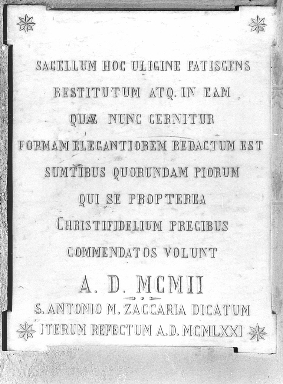 lapide commemorativa, opera isolata - bottega lombarda (sec. XX)
