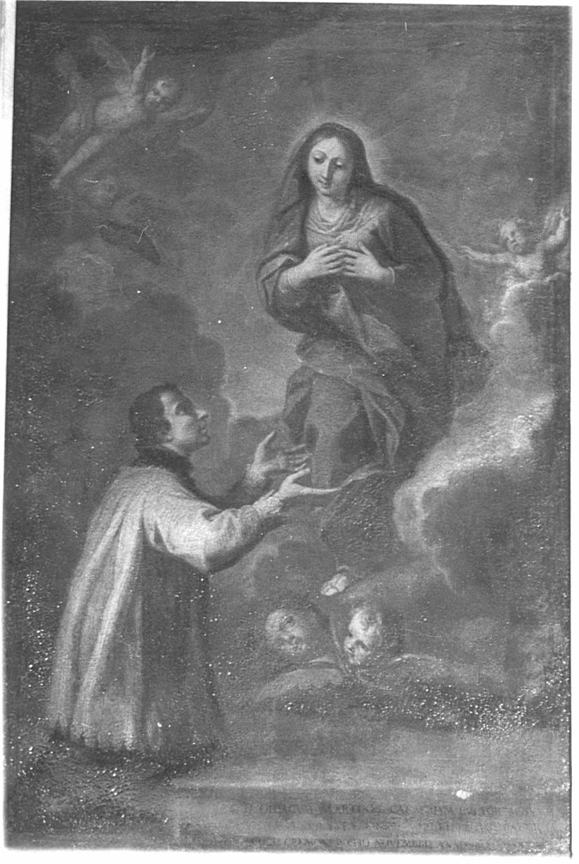 apparizione della Madonna (dipinto, opera isolata) - ambito italiano (seconda metà sec. XVIII)