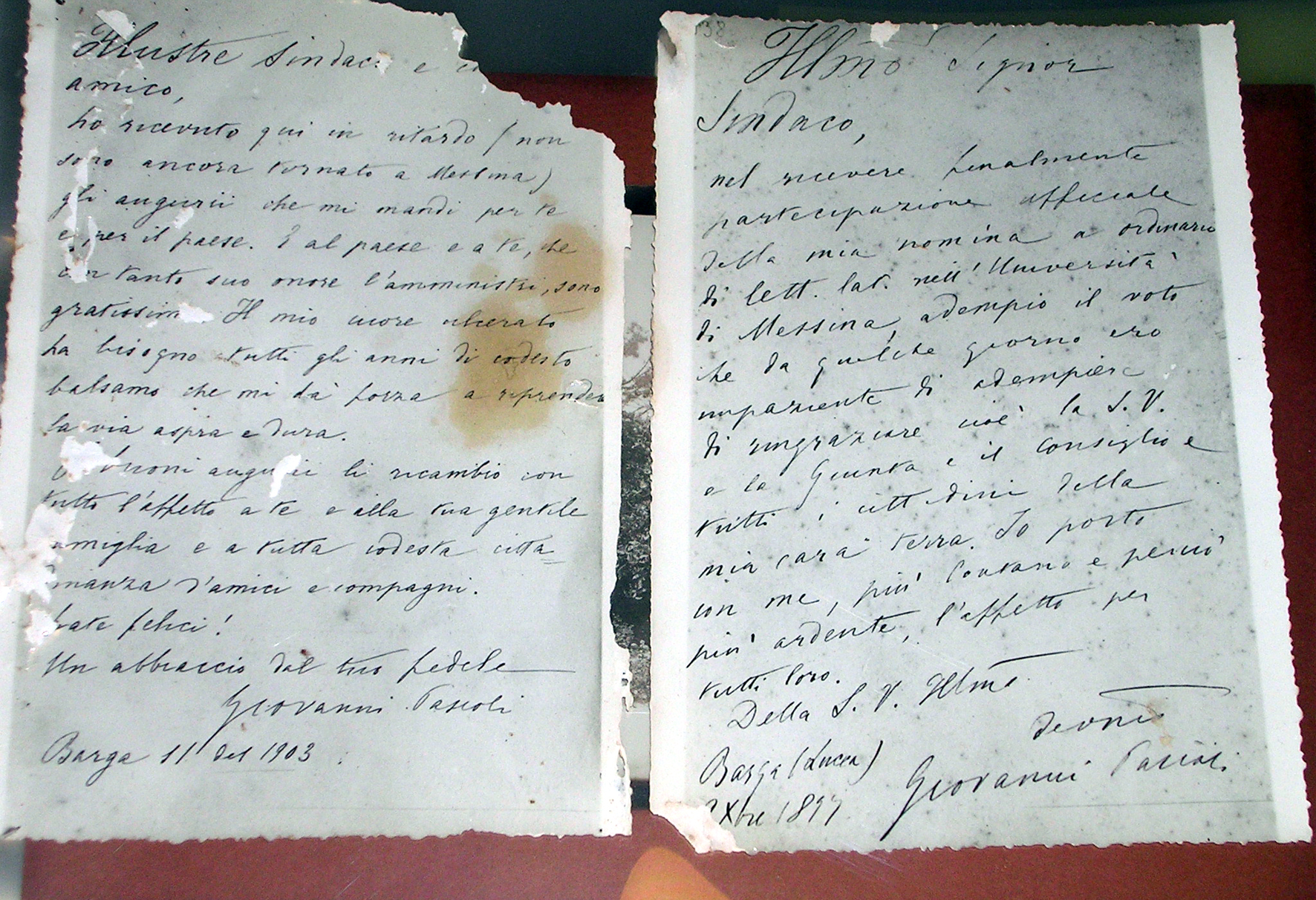 Giovanni, Pascoli - lettere (unicum) di Anonimo (prima metà XX)