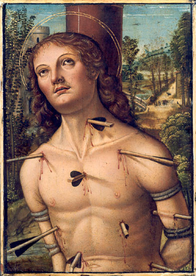 San Sebastiano, Il martirio di San Sebastiano, San Sebastiano (dipinto, opera isolata) di Maestro dei Baldraccani (fine/ inizio XV-XVI)