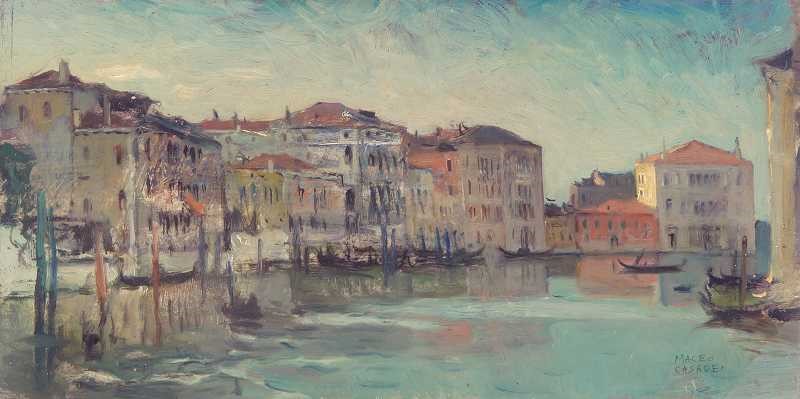 Canal Grande di Venezia, Veduta di Venezia, veduta di Venezia (dipinto, opera isolata) di Casadei Maceo (XX)