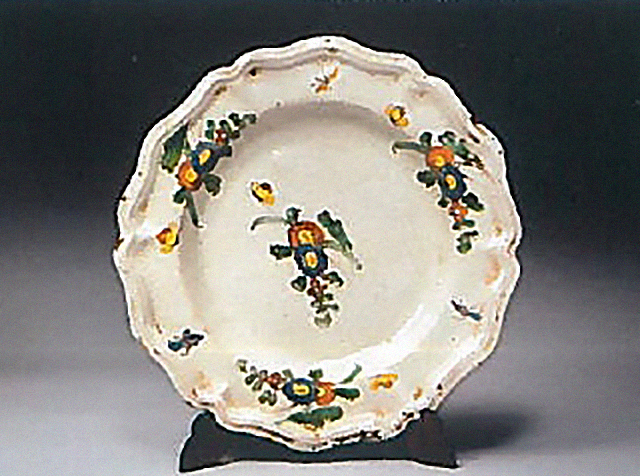 due fiori (piatto) - manifattura cerretese (seconda metà XVIII)