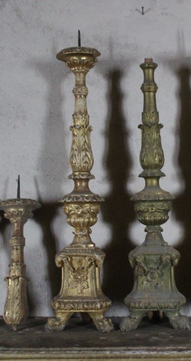 candeliere d'altare, serie - bottega Italia centrale (metà sec. XIX)