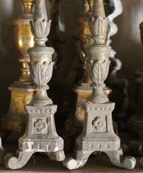 candeliere d'altare, serie - bottega Italia centrale (seconda metà sec. XVIII)