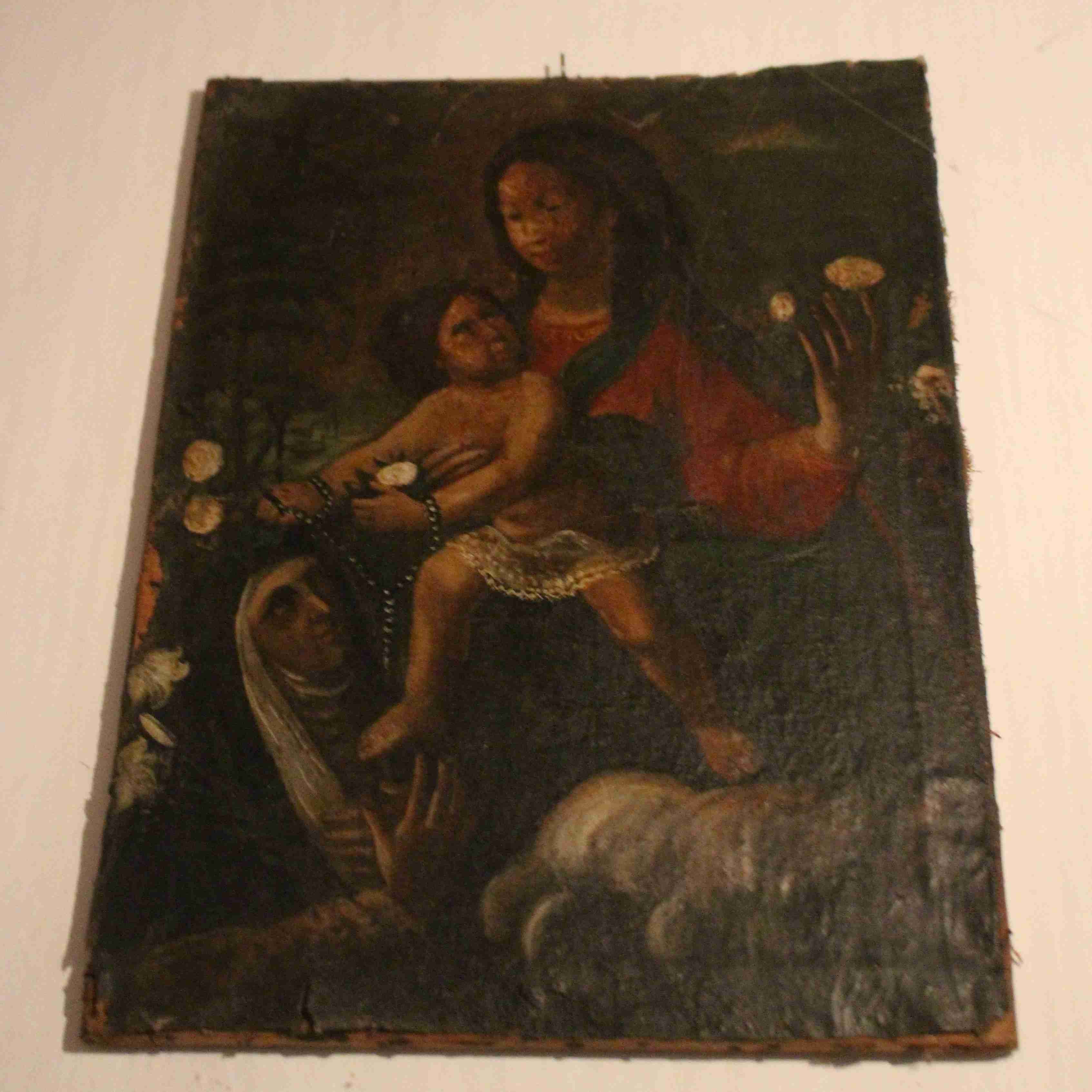Madonna del Rosario con Santi (dipinto, opera isolata) - ambito Italia centrale (sec. XVII)