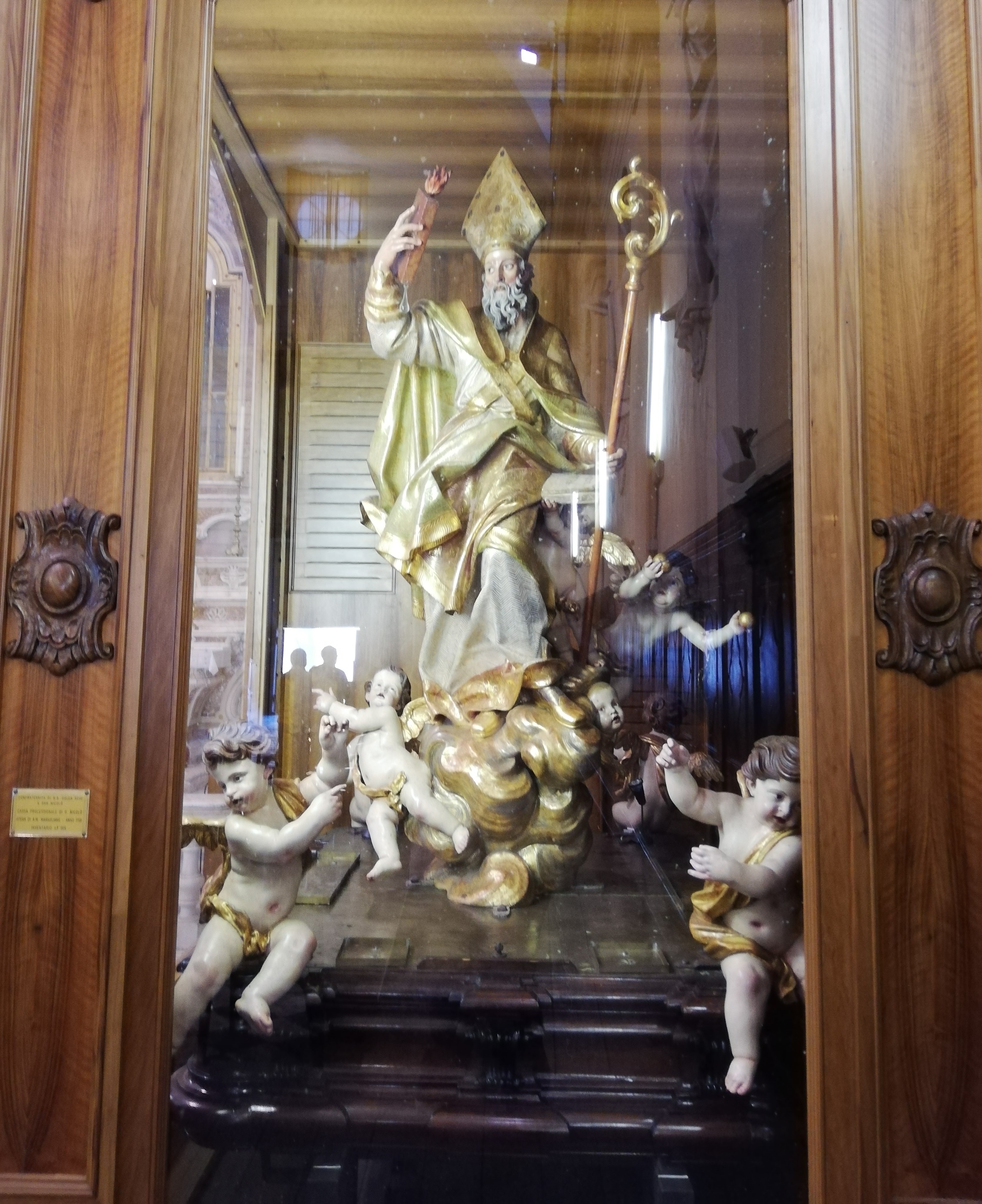 San Nicolò, il vescovo Nicola di Myra (macchina processionale, opera isolata) di Maragliano Anton Maria (inizio XVIII)