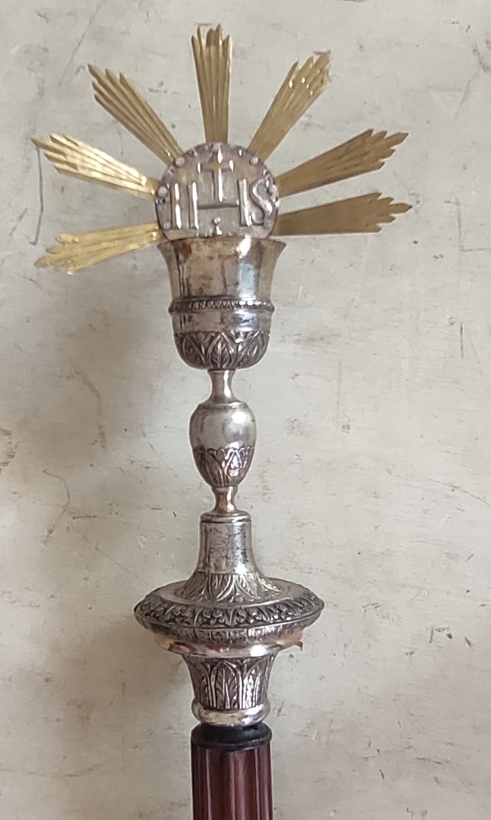 Calice eucaristico (mazza processionale, opera isolata) - bottega ligure (secondo quarto XIX)