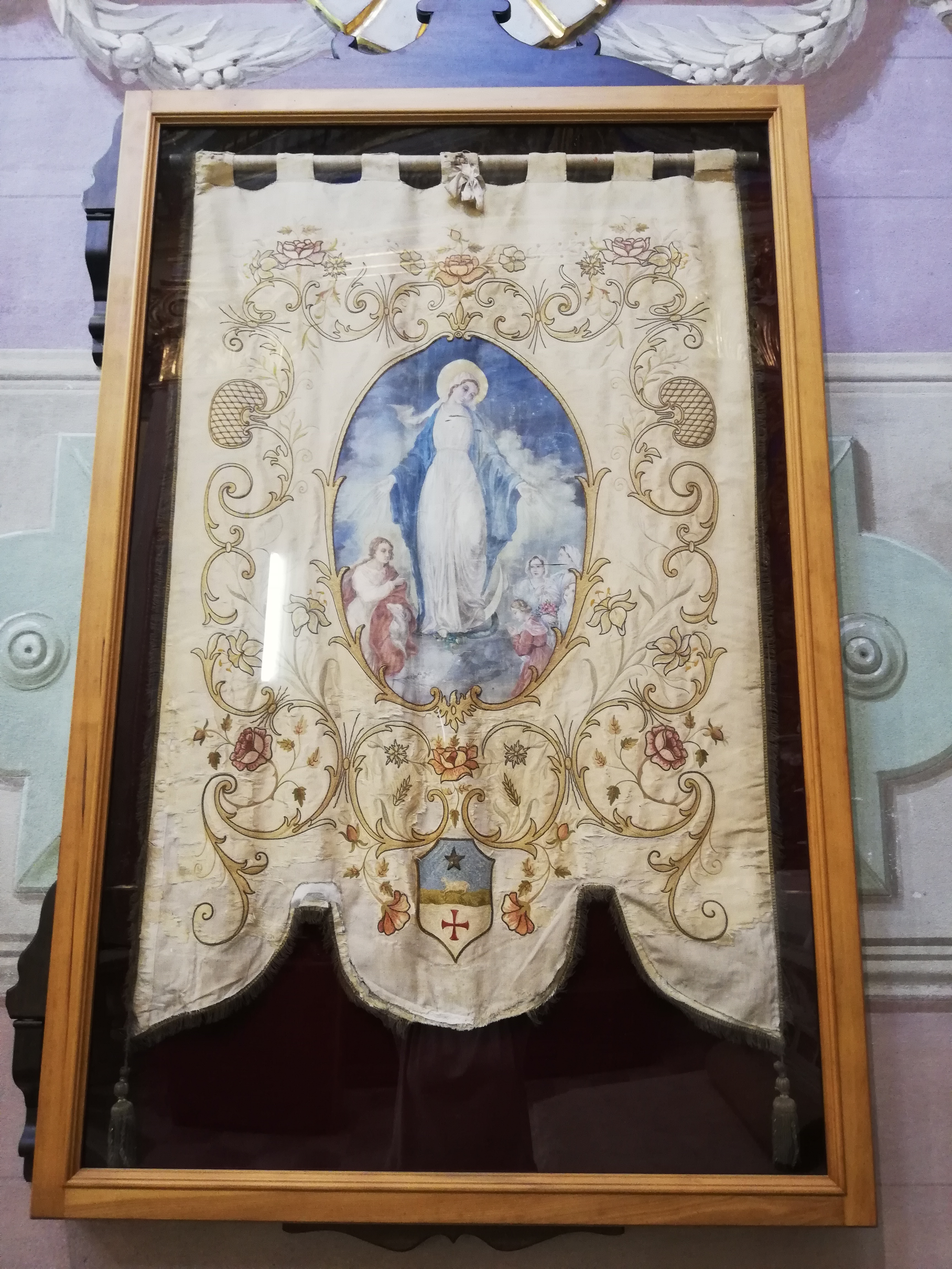 Immacolata Concezione con le Figlie di Maria, Immacolata Concezione (stendardo processionale, opera isolata) - ambito ligure (seconda metà XIX)