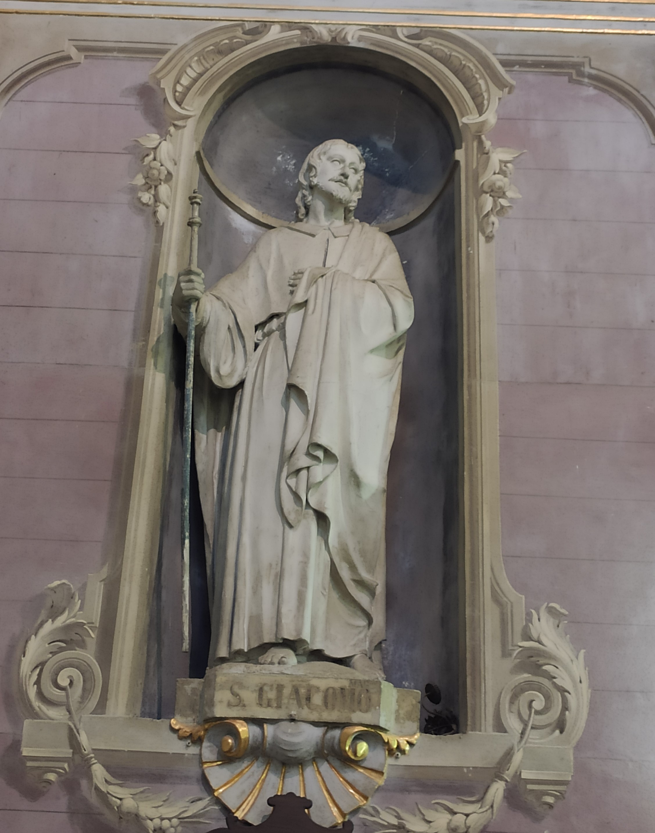 S. Giacomo, San Giacomo apostolo (statua, serie) di Brilla Antonio (seconda metà XIX)