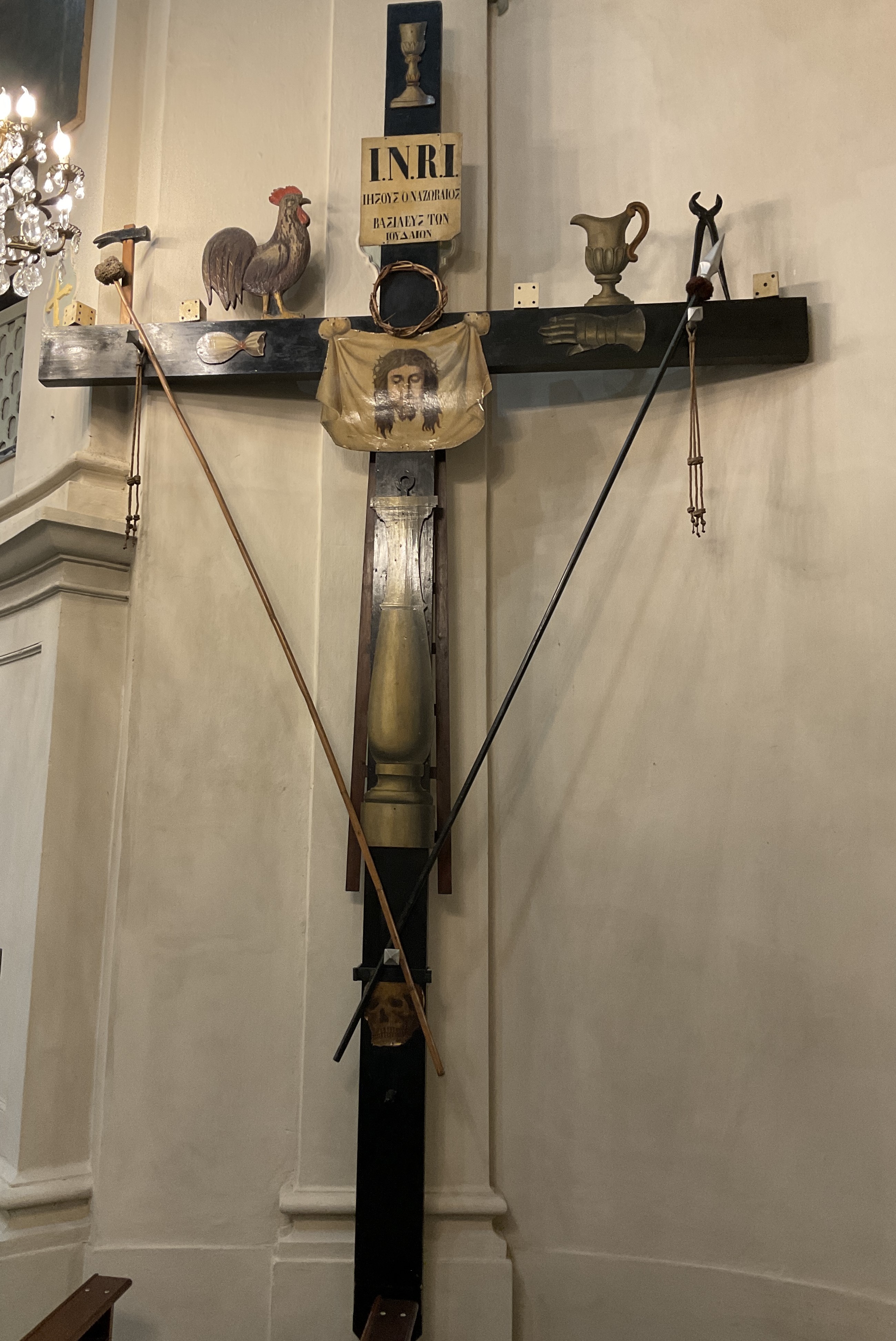 simboli della passione di Cristo (croce penitenziale, opera isolata) - ambito ligure (XIX)