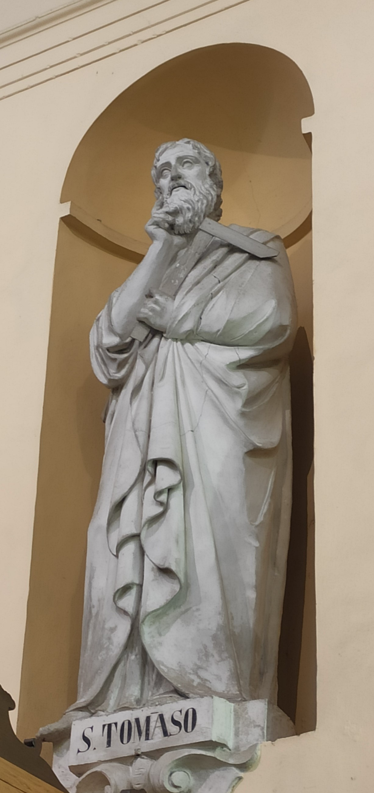 S. Tomaso, San Tommaso Apostolo (statua, serie) di Brilla Antonio (seconda metà XIX)