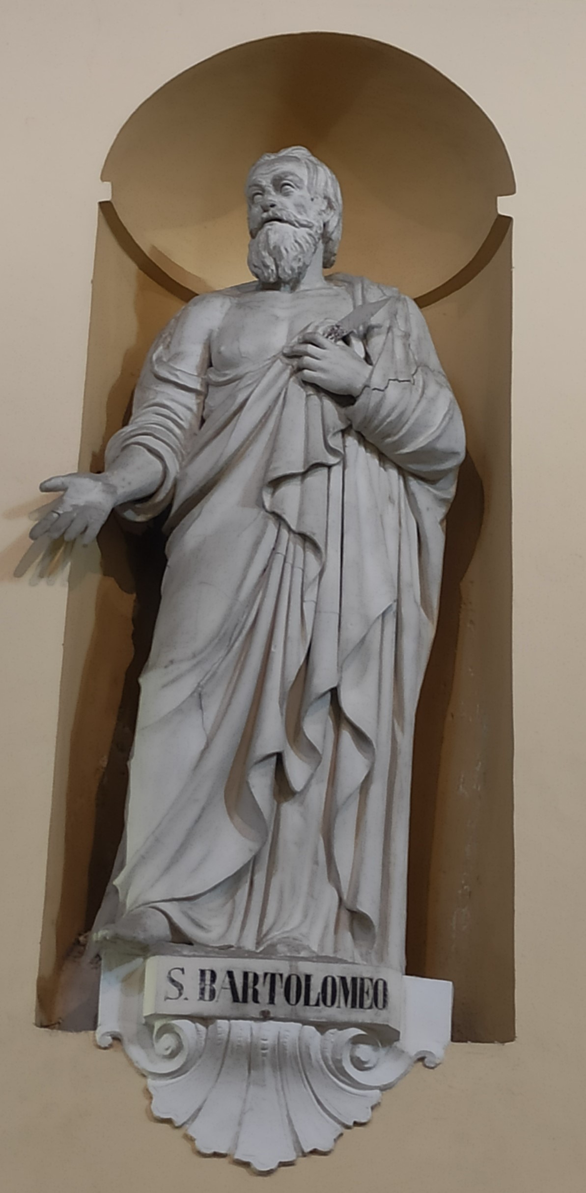 S. Bartolomeo, San Bartolomeo (statua, serie) di Brilla Antonio (seconda metà XIX)
