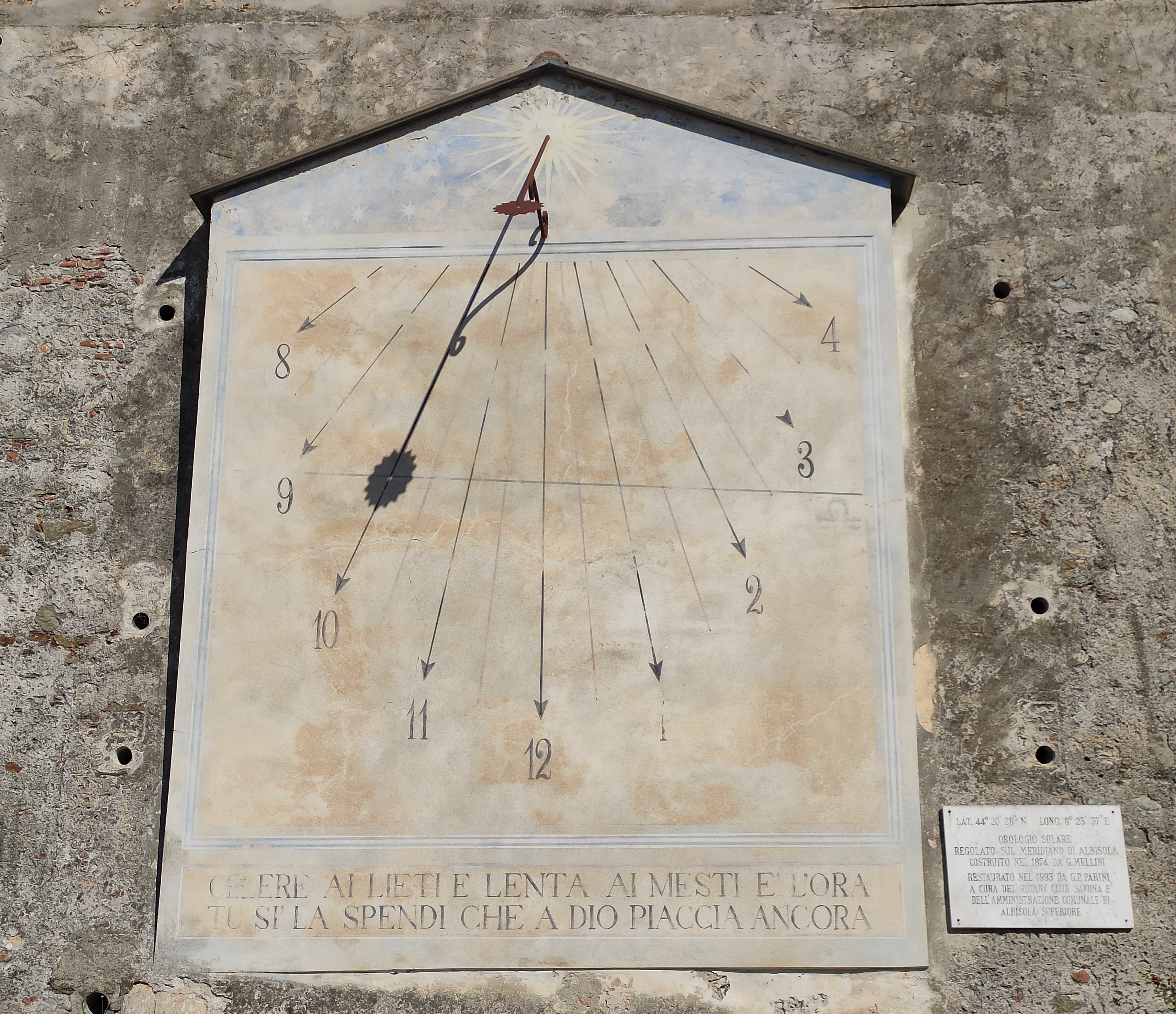 MERIDIANA, opera isolata di G. Mellini (seconda metà XIX)