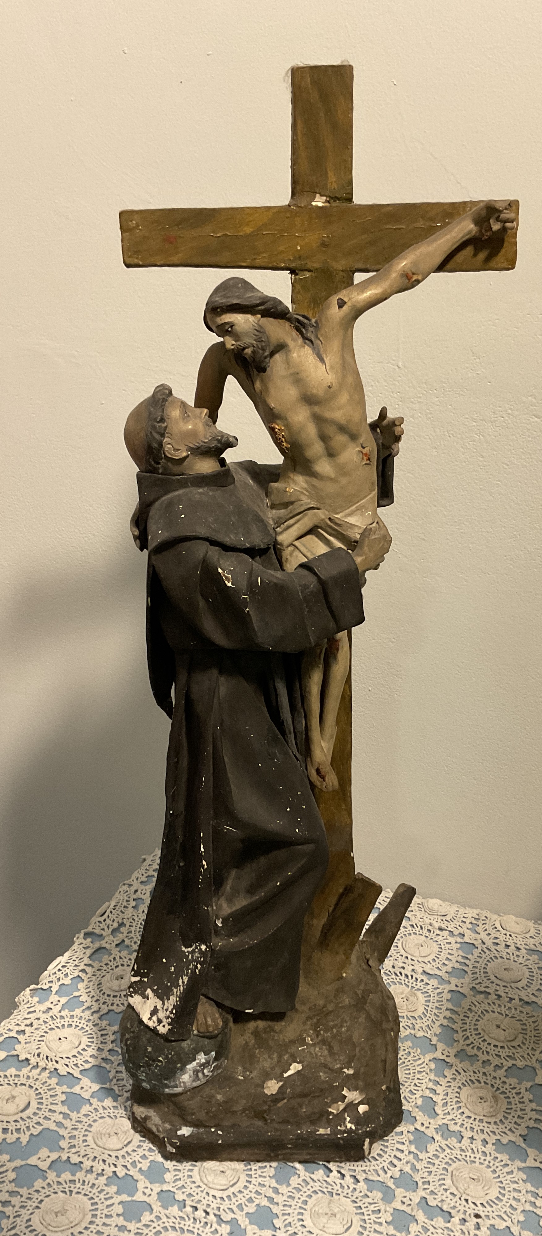 Cristo Crocifisso, San Francesco (crocifisso stazionale, opera isolata) - ambito ligure (inizio/ fine XIX)