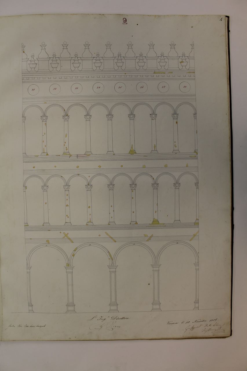Procuratie Vecchie (disegno architettonico) di Bianco Giuseppe (metà XIX)