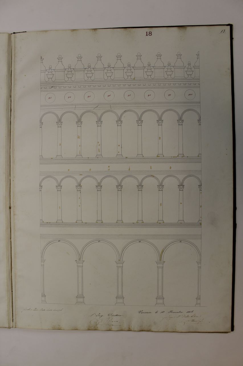 Procuratie Vecchie (disegno architettonico) di Bianco Giuseppe (metà XIX)
