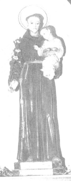 Sant'Antonio di Padova con giglio e bambino che regge un cesto di pani (statua, opera isolata) di Nardini G. Ditta (attribuito) (prima metà XX)