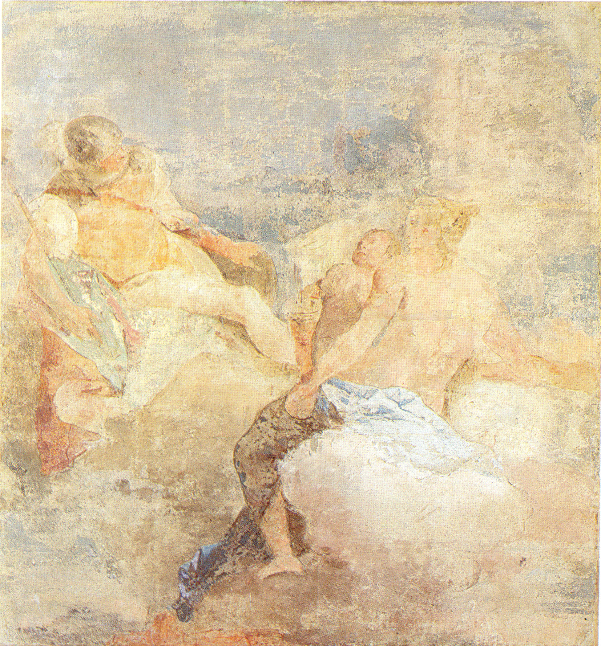 Marte, Venere e Amore (dipinto, elemento d'insieme) di Tiepolo Giovanni Battista (sec. XVIII)