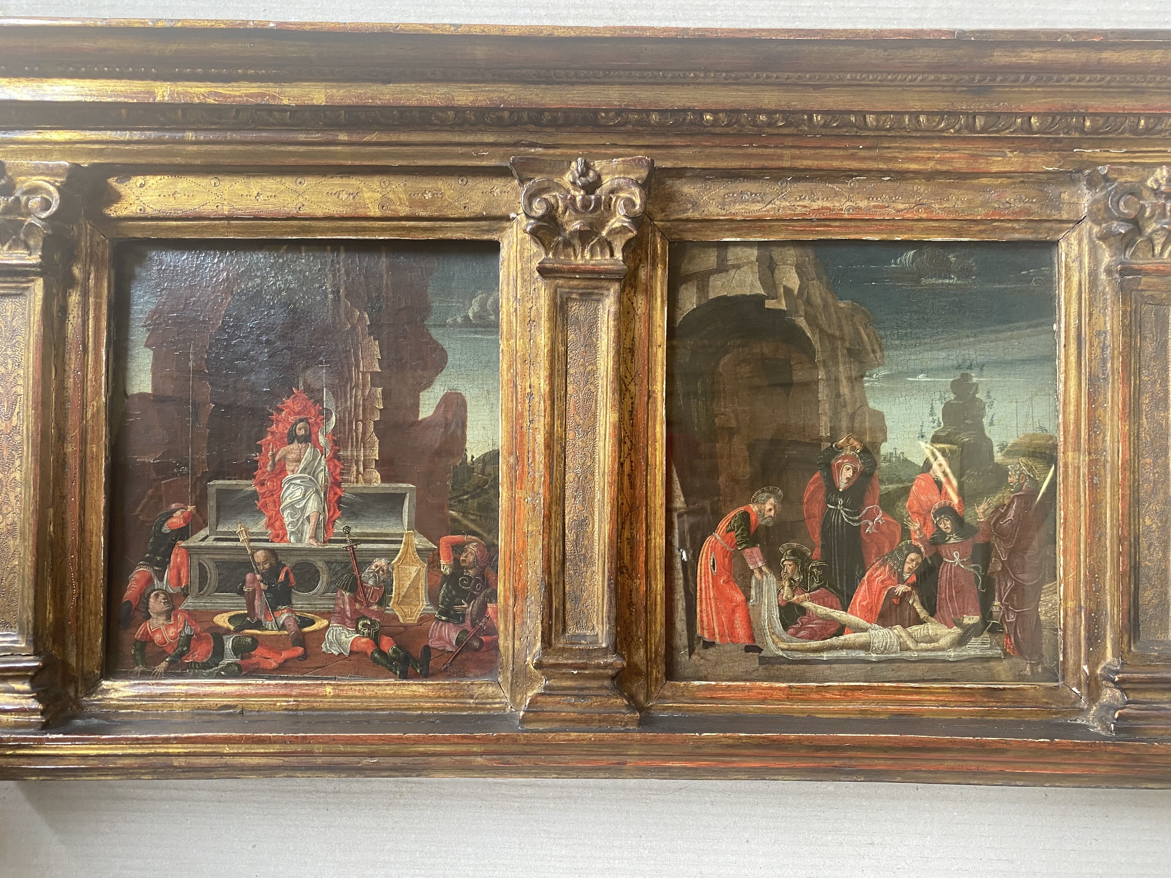 deposizione di Cristo/ resurrezione di Cristo (dipinto, opera isolata) di Butinone Bernardino (secc. XV/XVI)