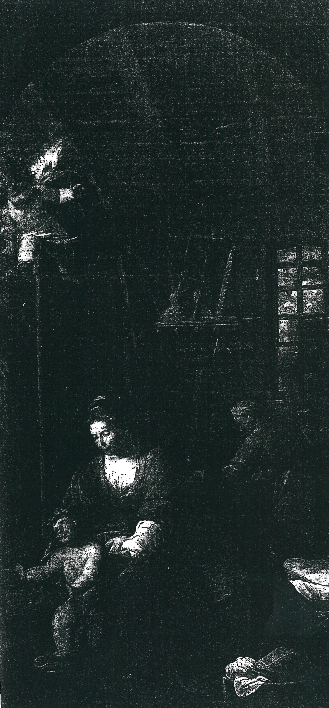 i lavori domestici della Sacra Famiglia (dipinto, opera isolata) di Discepoli Giovan Battista detto Zoppo di Lugano (sec. XVII)