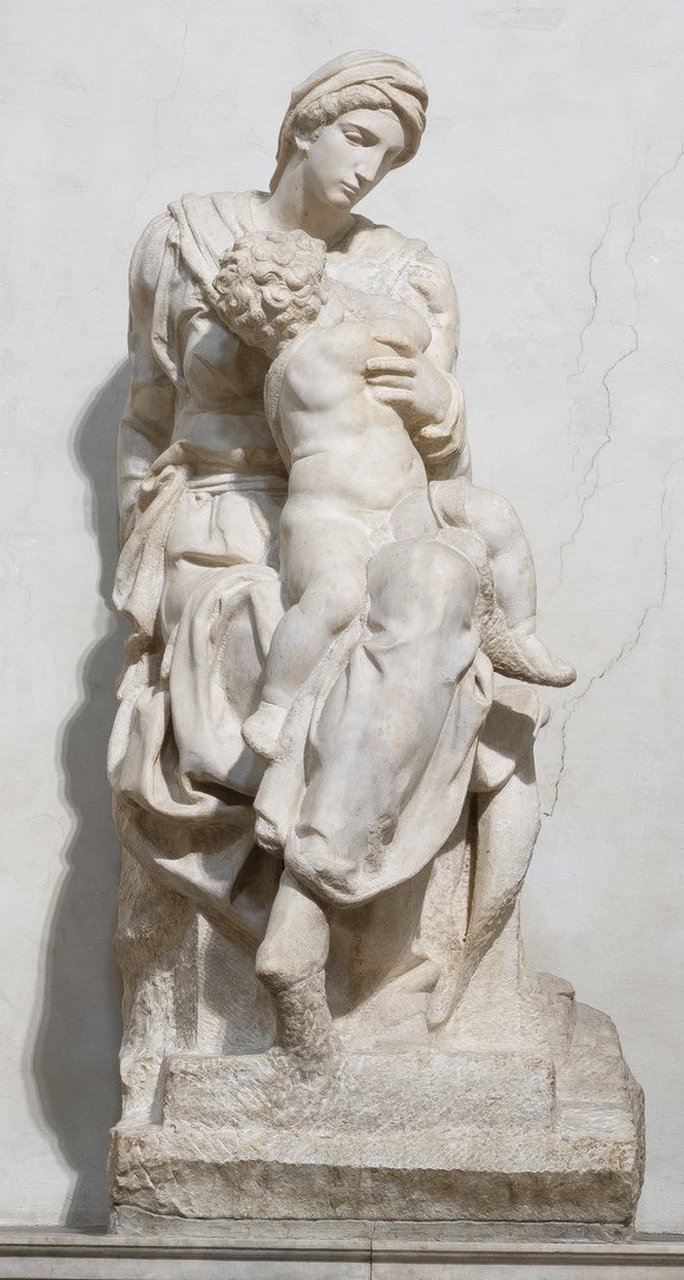 Madonna Medici, Madonna con Bambino (statua) di Buonarroti Michelangelo (sec. XVI)