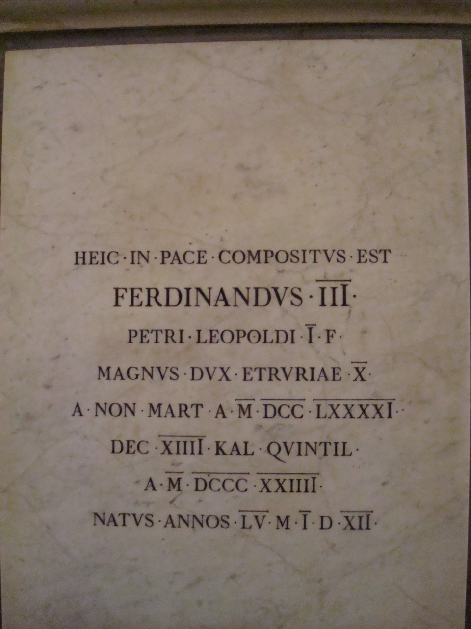 lapide tombale di De Fabris Emilio - produzione toscana (sec. XIX)