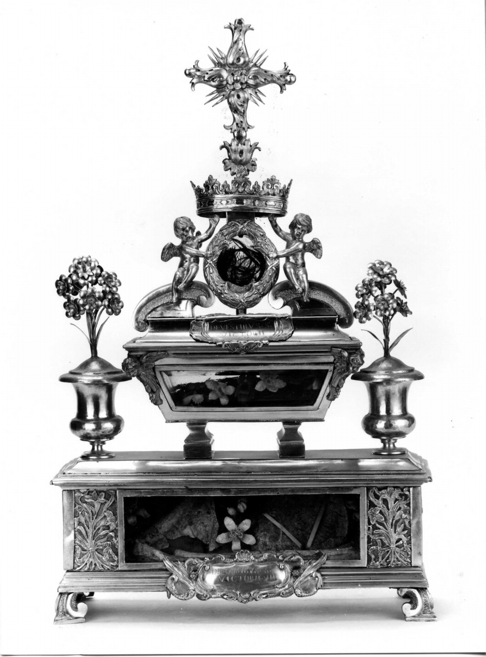 reliquiario a teca - a sarcofago - bottega romana (prima metà sec. XVII)