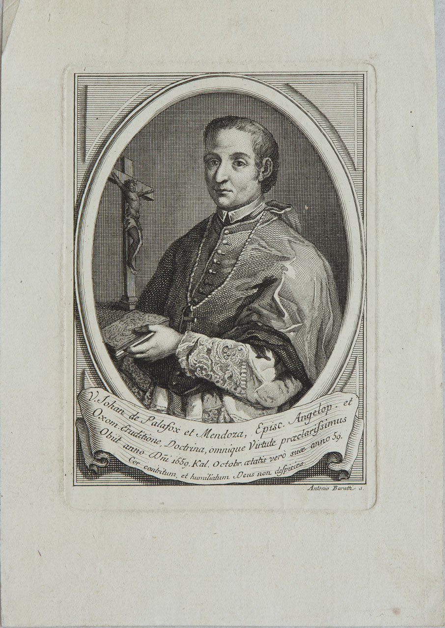 Ritratto del vescovo Juan de Palafox y Mendoza (stampa) di Baratti Antonio - ambito veneziano (seconda metà XVIII)