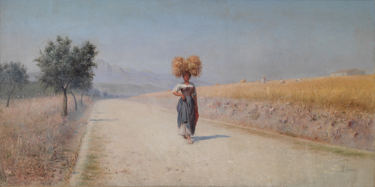 Estate, scena campestre (dipinto) di Celommi Pasquale (fine/ inizio XIX-XX)