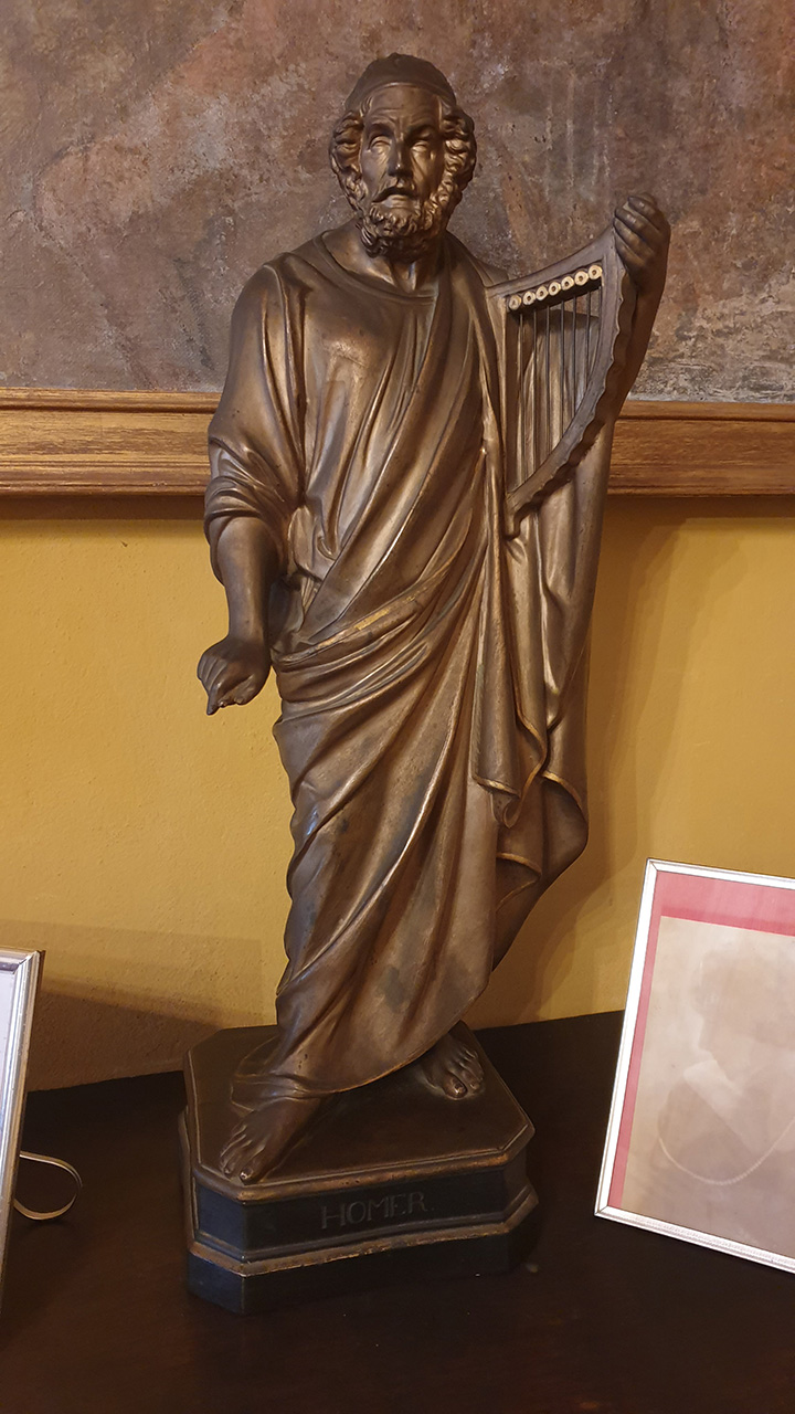figura mitologica con lira (statua) - ambito italiano (XIX)