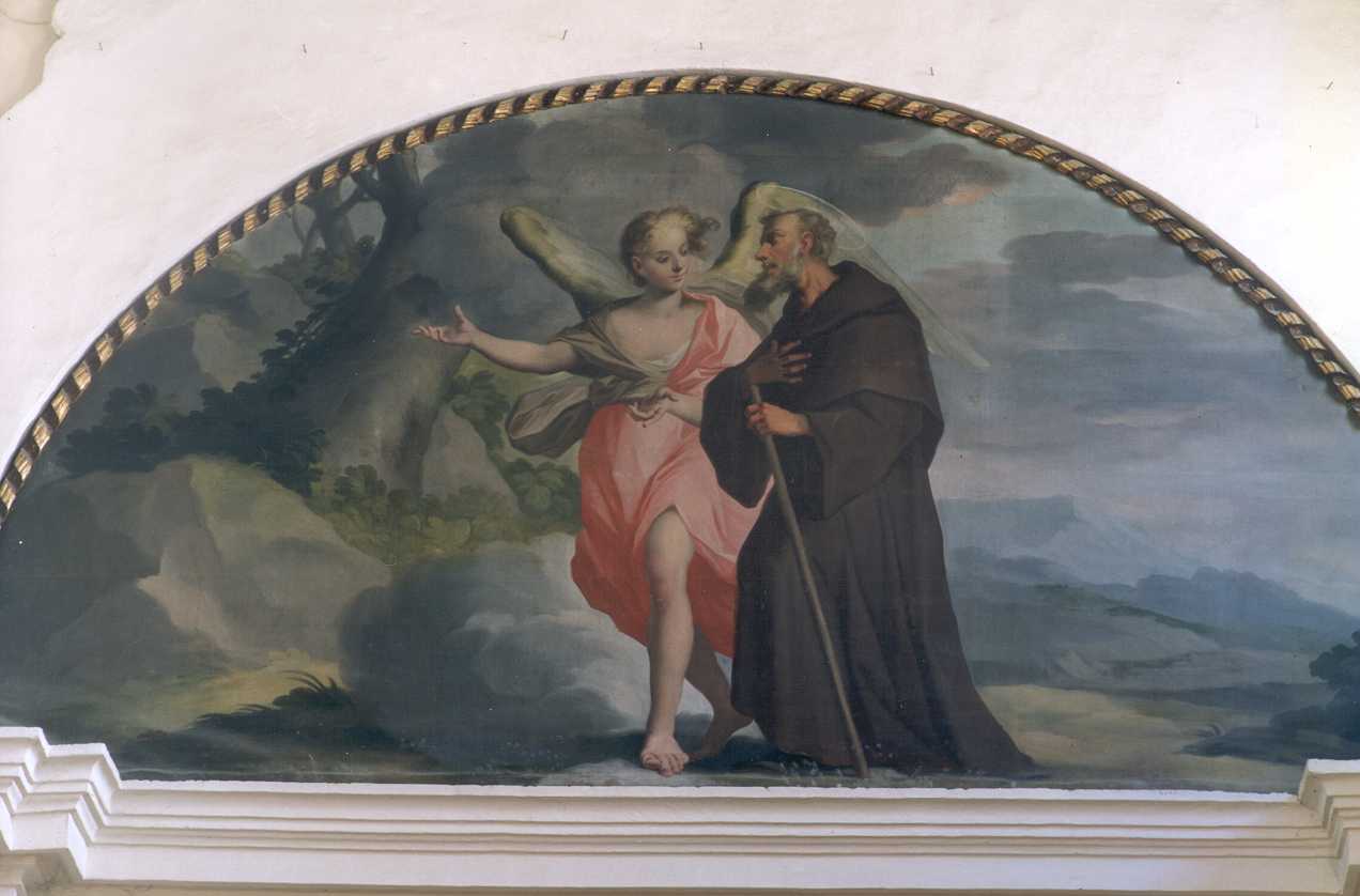 Pafnuzio accompagnato dall'angelo all'eremo di Sant'Onofrio, San Pafnuzio (dipinto) di Stern Ignazio (attribuito) (secc. XVII/ XVIII)