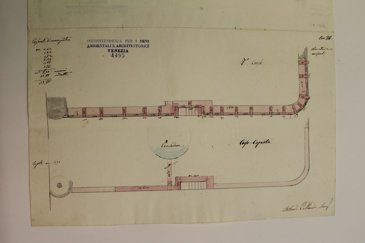 Procuratie Nuove (disegno architettonico) di Pellanda Antonio (terzo quarto XIX)