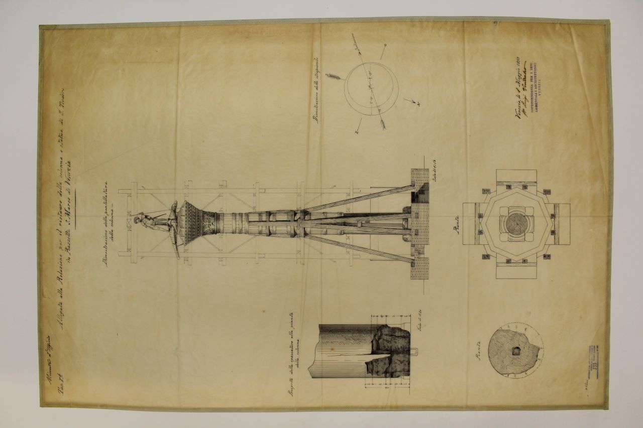 Piazzetta San Marco (disegno architettonico) di Tosoni Antonio, Vendrasco Luigi (fine XIX)