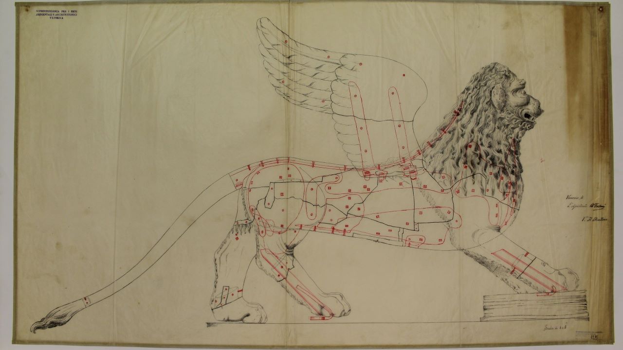 Piazzetta San Marco (disegno architettonico) di Tosoni Antonio (fine XIX)