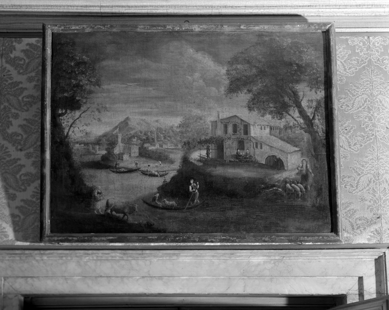 paesaggio con figure (dipinto) - ambito veneto (fine sec. XVIII)