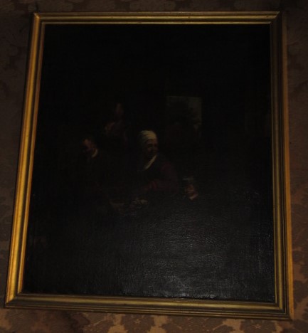 famiglia fiamminga in cucina (dipinto) - ambito veneto (ultimo quarto sec. XVIII)