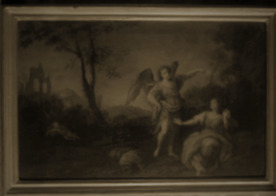 Agar e Ismaele nel deserto confortati dall'angelo (dipinto) - ambito veneto (metà sec. XVIII)