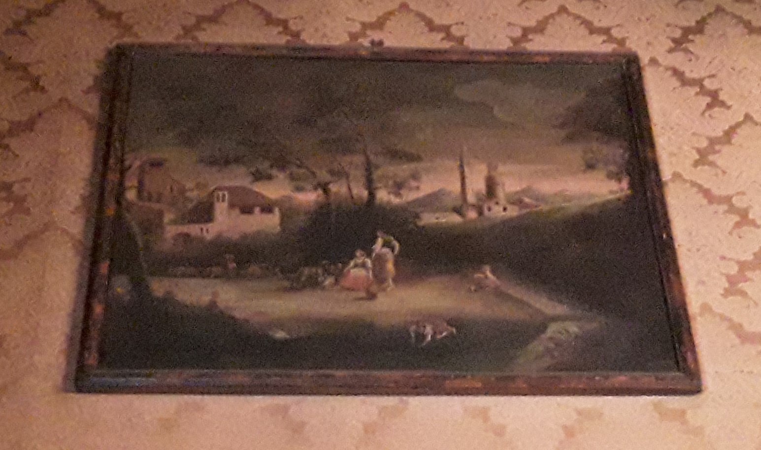 paesaggio con figure e architetture (dipinto) - ambito veneto (fine sec. XVIII)