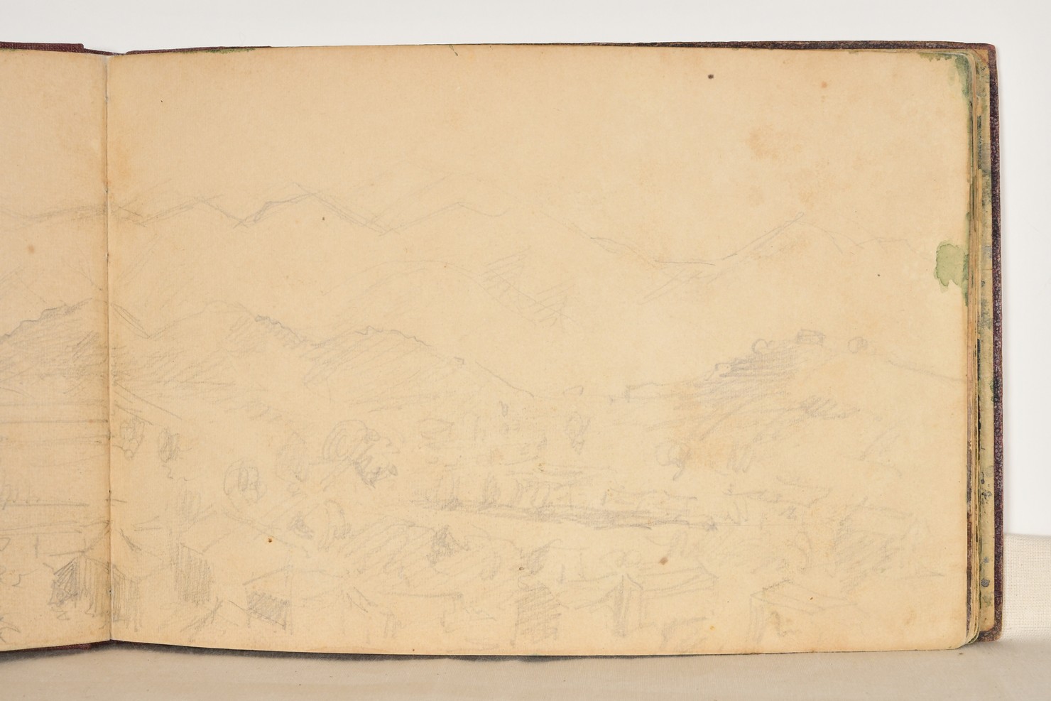 veduta dal fronte, veduta del Monte Grappa (disegno, elemento d'insieme) di Pierangelo Villani (primo quarto XX)