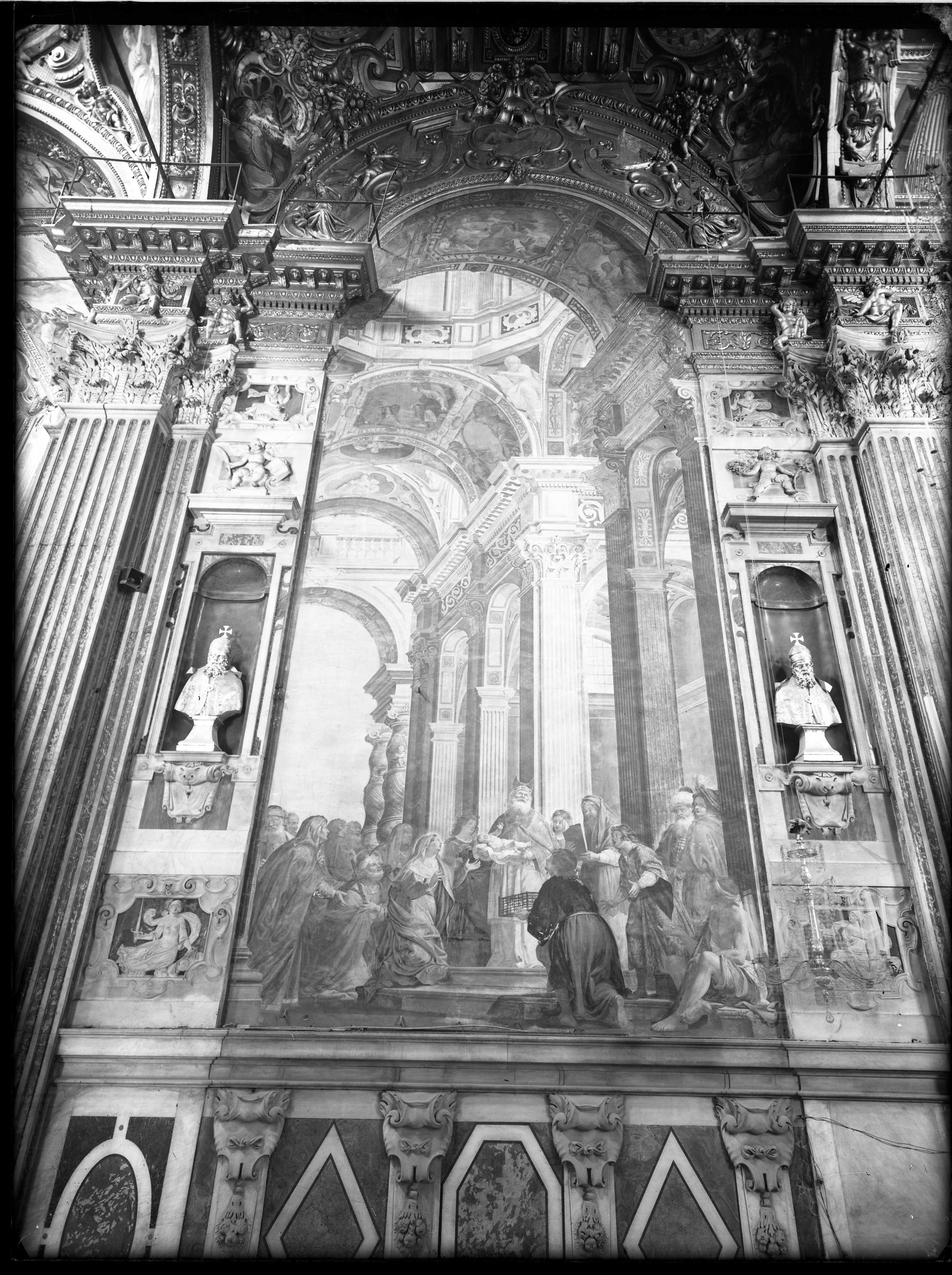Carlone, Giovanni Battista; Benso, Giulio. Presentazione di Gesù al tempio - Genova - Chiesa della SS. Annunziata del Vastato (negativo) di Cresta (XX)