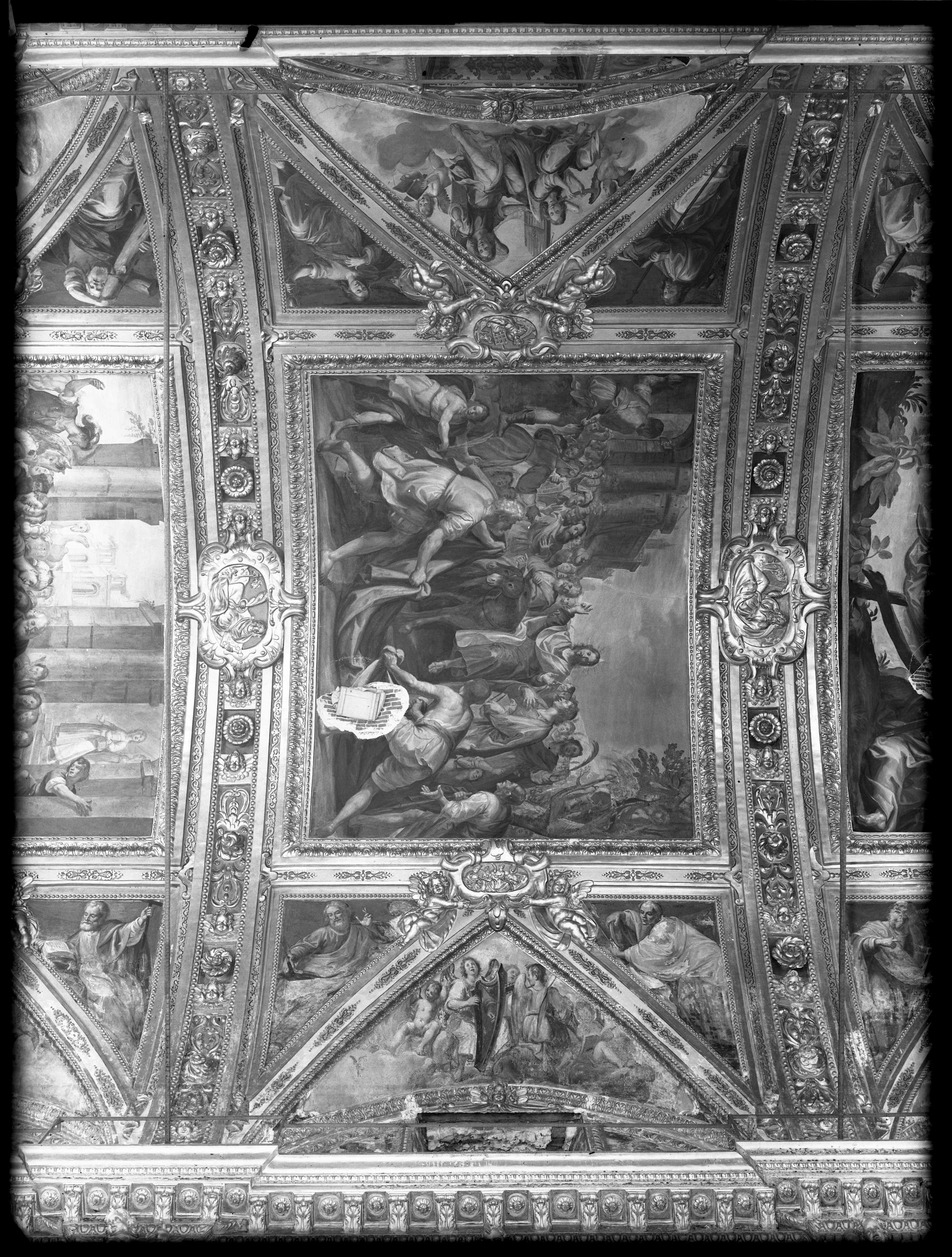 L'ingresso di Gesù in Gerusalemme, affreschi (negativo) di Cresta (XX)