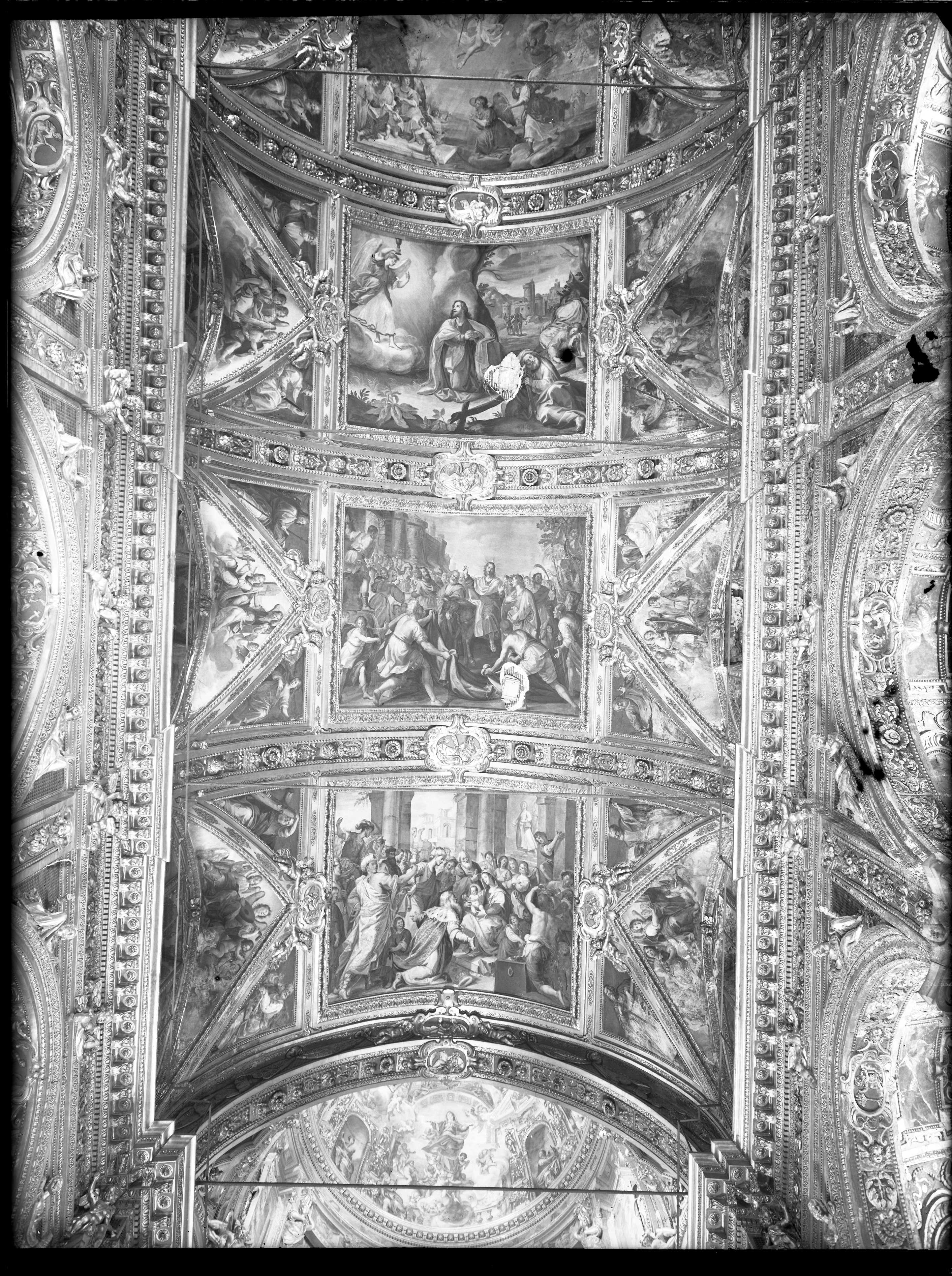 Epifania, Ingresso in Gerusalemme, Orazione nell'orto, affreschi (negativo) di Cresta (XX)