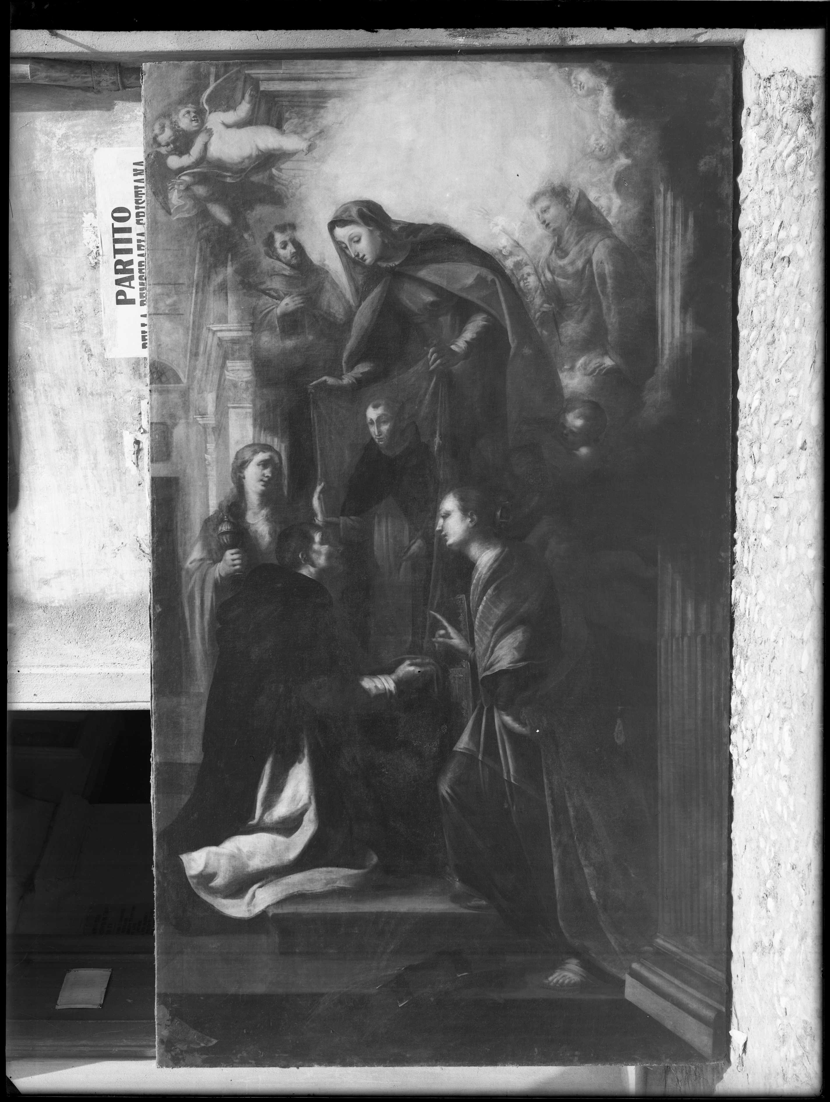 La Madonna reca in terra l'immagine di San Domenico, dipinti (negativo) di Gasparini (XX)