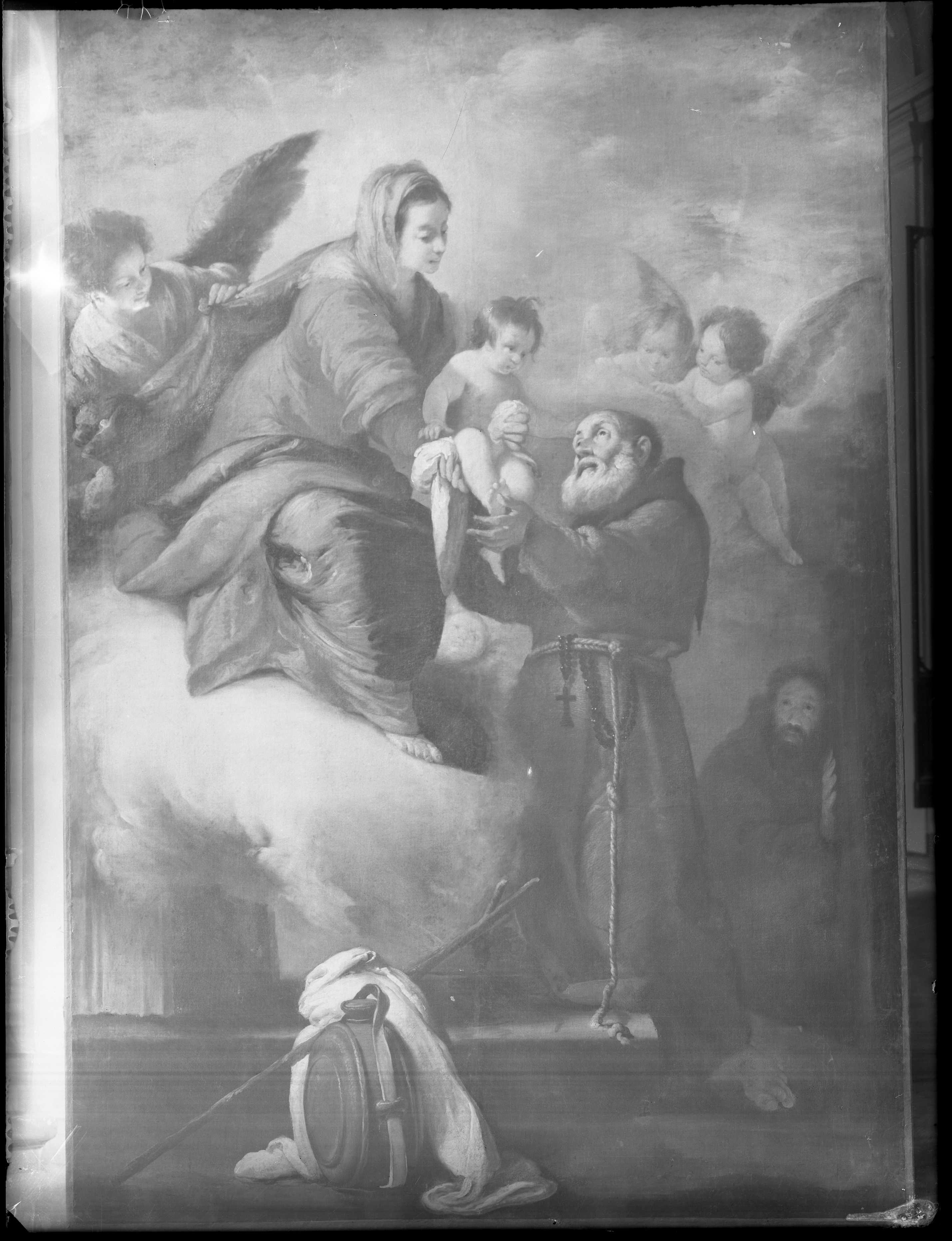 Madonna col Bambino e santo francescano, dipinti (negativo) di Gasparini (XX)