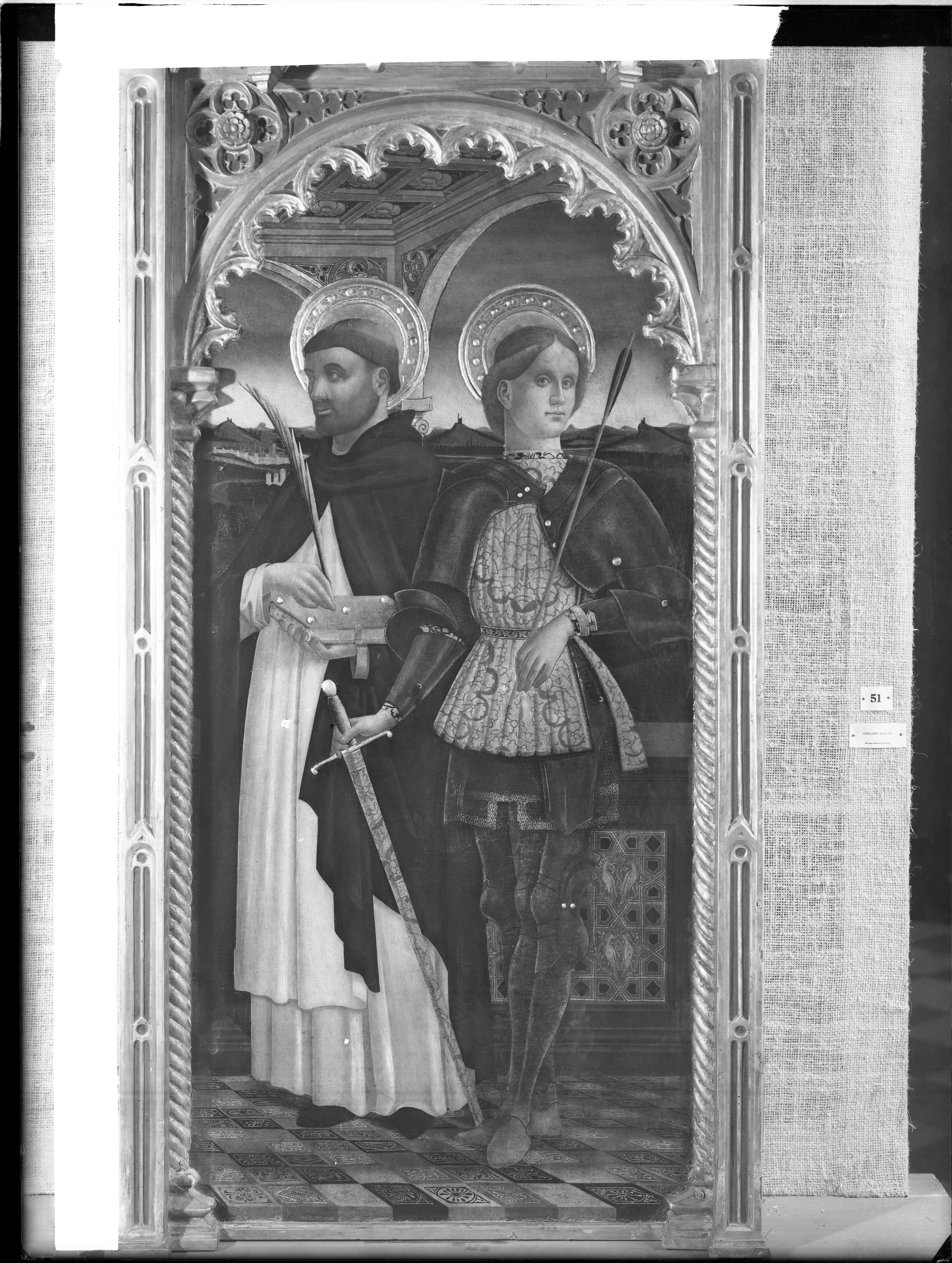 Mazone, Giovanni. San Sebastiano e San Domenico - Genova - chiesa di Santa Maria di Castello (negativo) di Gasparini (XX)