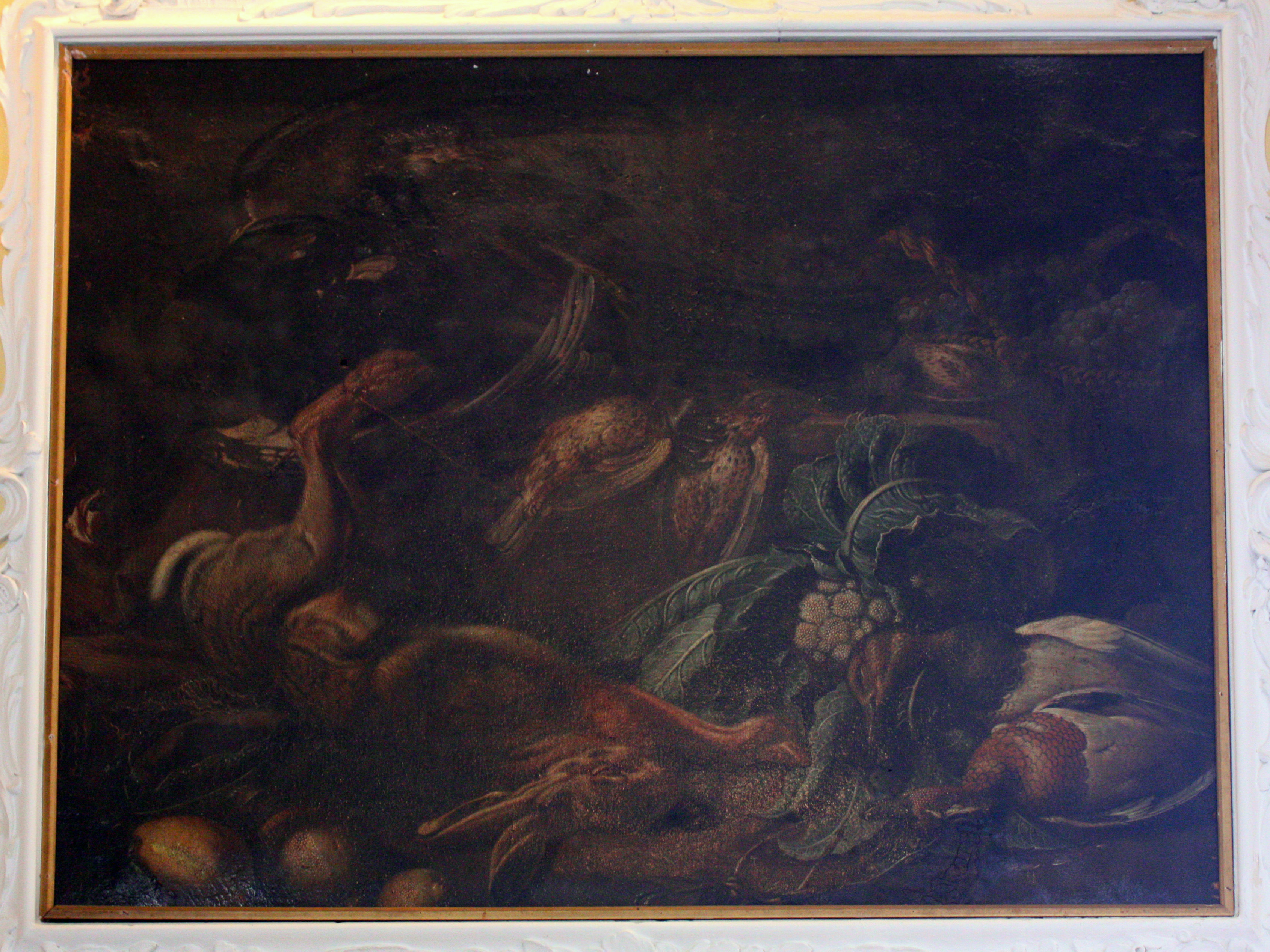 Natura morta con cacciagione, frutta e verdura (dipinto, opera isolata) di Kerckhoven Jacob van der (attribuito) - ambito olandese (XVII)