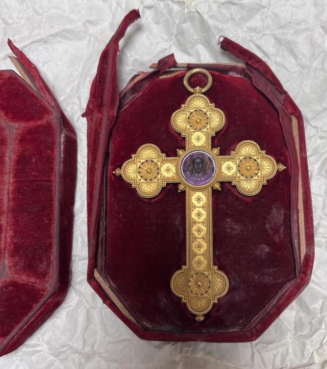 croce pettorale, elemento d'insieme - ambito italiano (fine sec XIX)