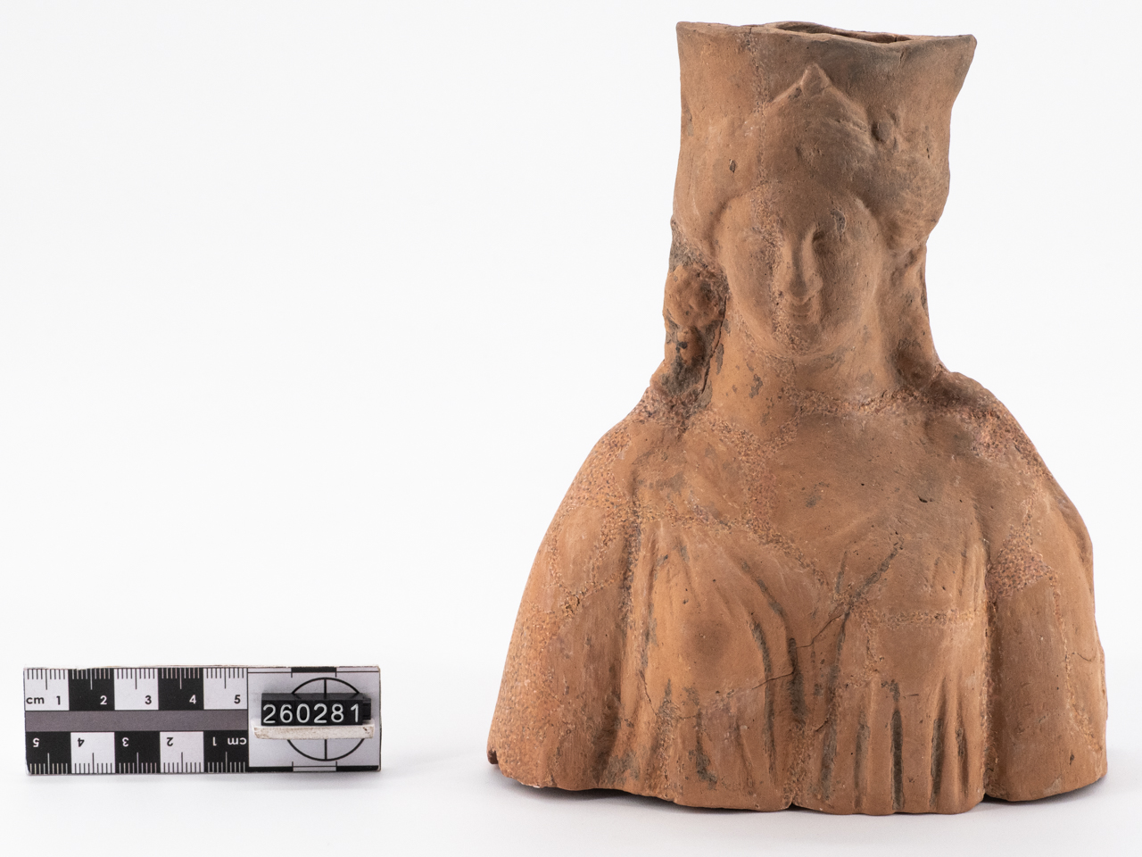 busto/ femminile, panneggiato - lucana (metà/ inizio IV a.C.-III a.C)