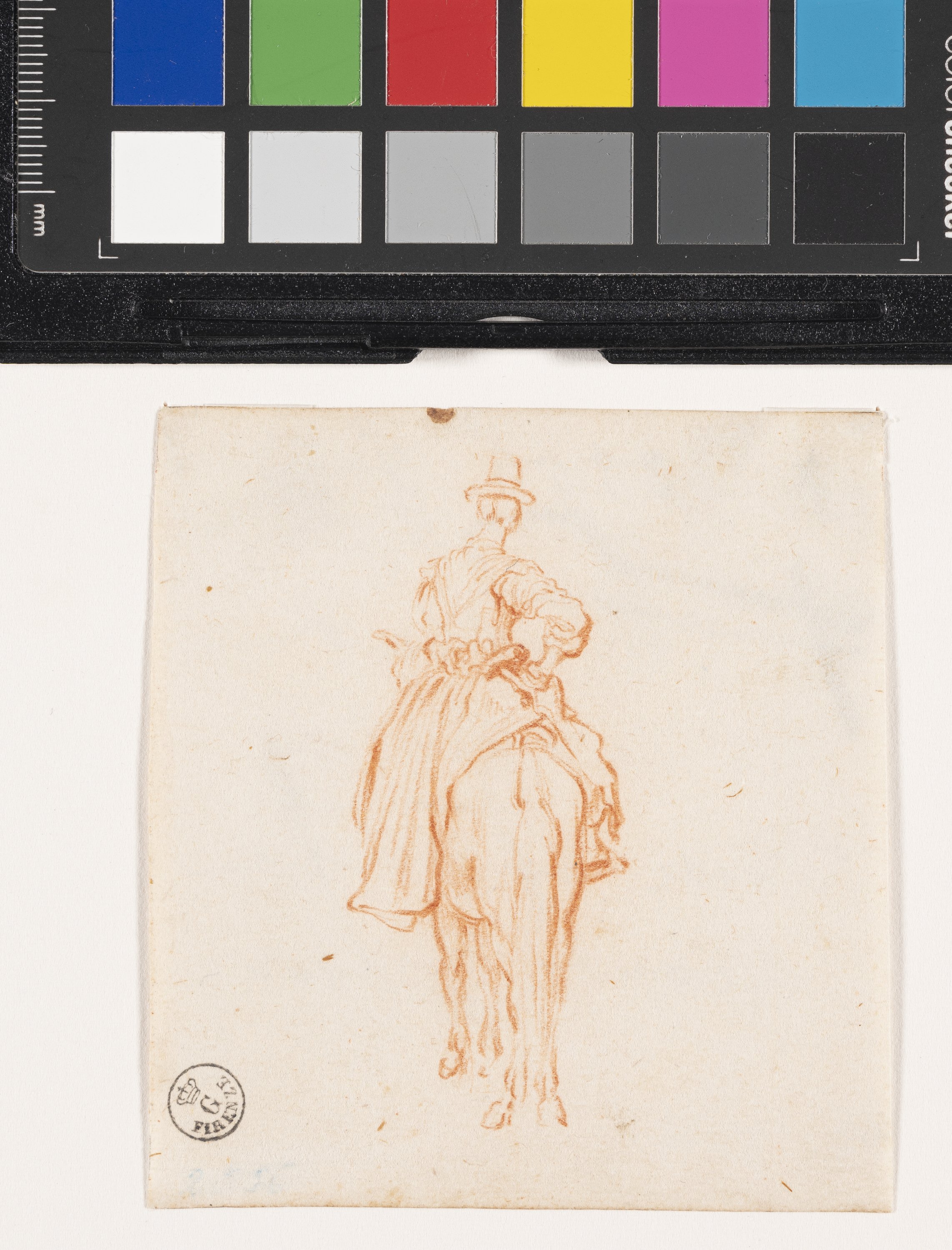 Studio di donna a cavallo (disegno) di Callot Jacques (XVII)