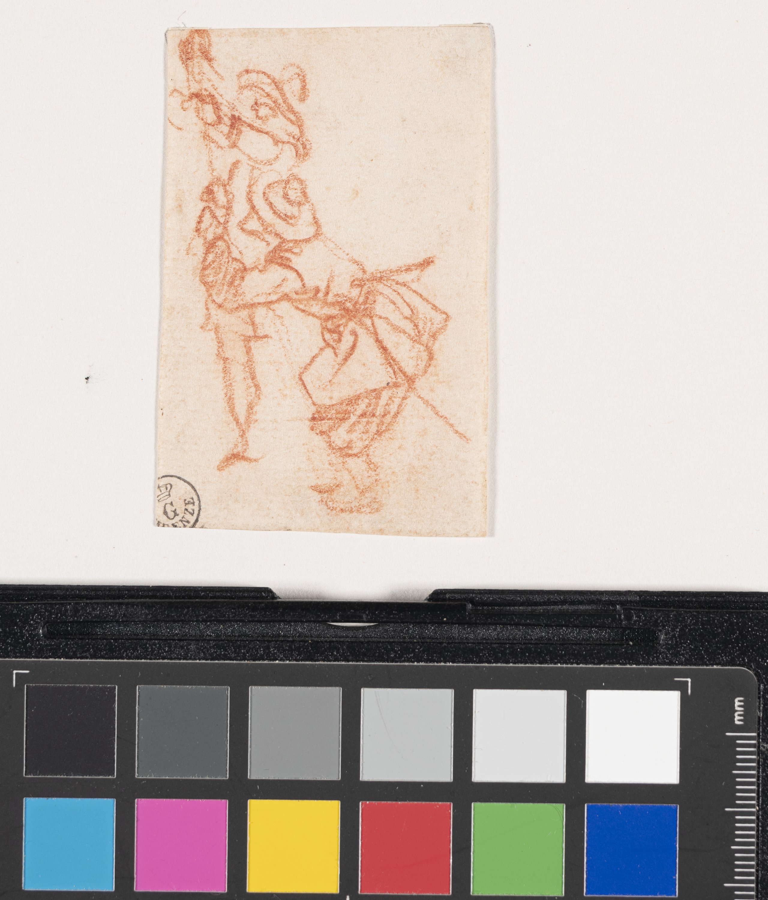 Schizzo di due uomini che tirano una fune (disegno) di Callot Jacques (XVII)